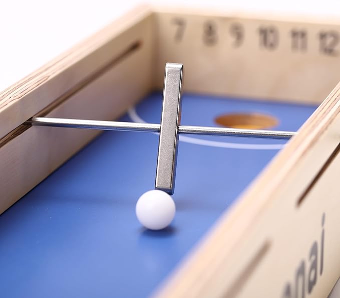 Micro Football Game – 2-Player Wooden Tabletop Skill Game, Mini Foosball & Hockey Fast-Action Play, Family Night or Friends Party, Soccer Board Game Gift for Kids & Adults