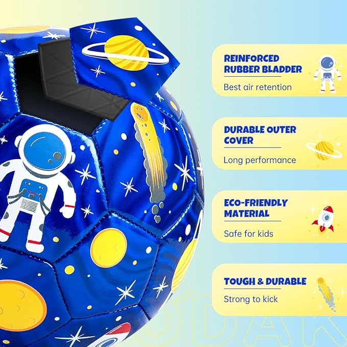 INPODAK Soccer Ball for Toddler Kids 1-3 2-8, Size 2 Size 3 Soccer Ball, Cartoon Dinosaur Unicorn Balls with Pump, Mesh Bag and Gift Box Great Gift for Birthdays