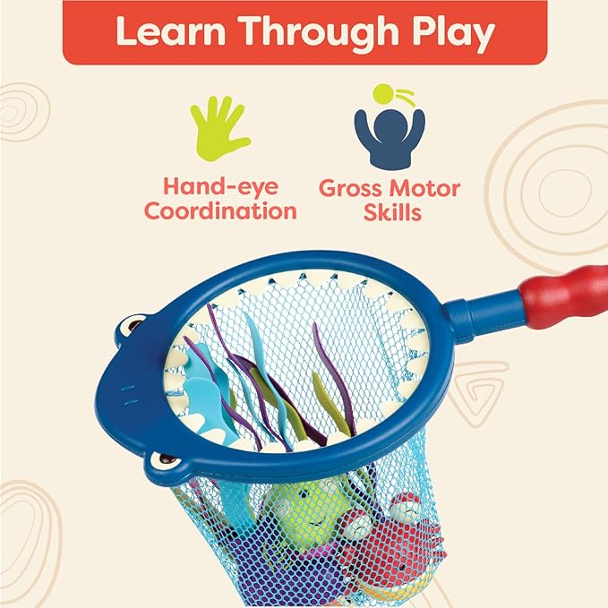 B. toys – Shark Scoop Diving Pool Playset with Finley & 4 Snacks – Encourages Active Play & Coordination – Easy Grip – Worry – Free Materials – Fun Summer Water Toy for Toddlers & 3+ Years