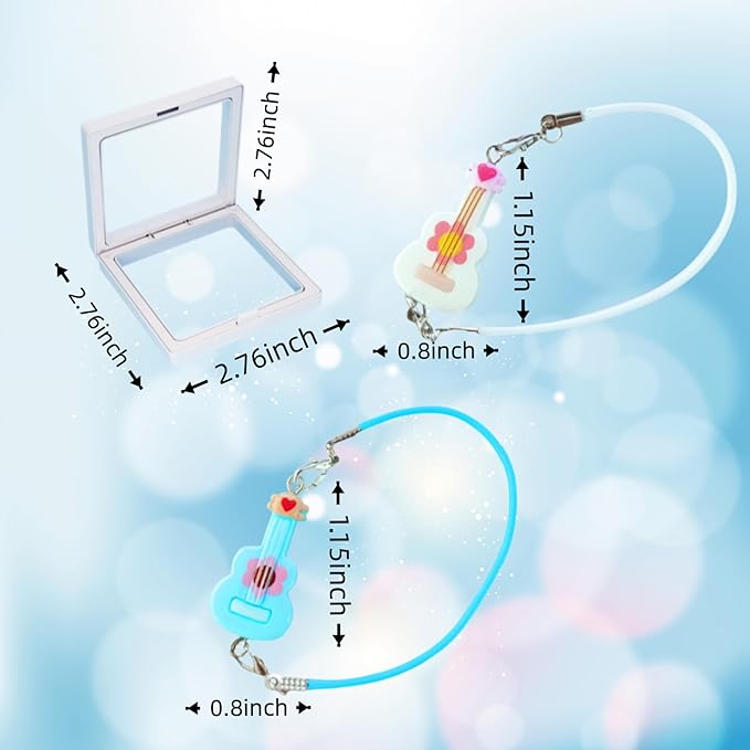 Doll Accessories for Labubu,2Pcs Cute Labubu Accessories Set,Including White and Blue Mini Labubu Guitar,17cm Labubu Accessories(no Doll)