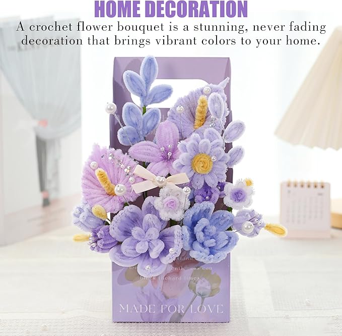 ERNTRNL Pipe Cleaners Craft - Pipe Cleaners Flower Bouquet Supply Kit for Craft Art Project Activity, Birthday Mother’s Day Graduations Anniversaries Gifts