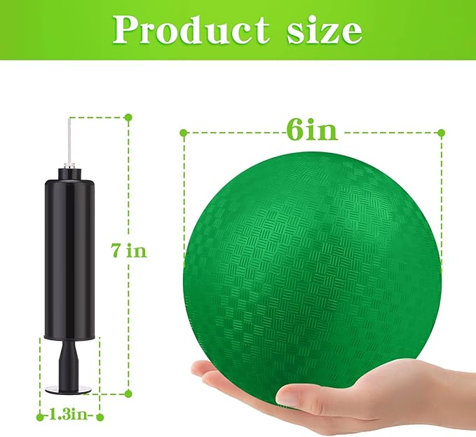 Yunsailing 24 Pack Dodgeballs Bulk 6 Inch Operation Christmas Playground Balls Rubber Bouncy Inflatable Kickball with Pump for Kids Adult Outdoor Handball Game Christian Donation Gift (Dark Green)