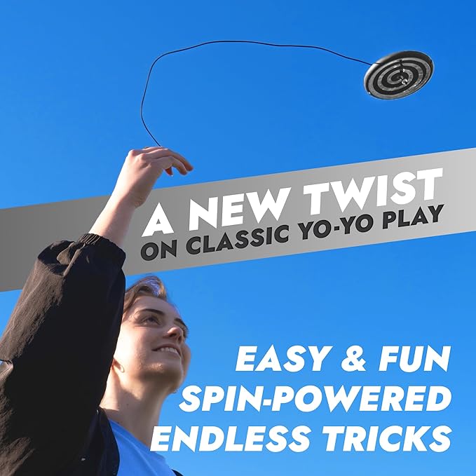 Yo-Spin Pocket-Sized Gyroscopic Fidget Spinner | Fun Sport Toy Combines Frisbee Flying Disk Motion with Yo-Yo Moves | Screen-Free Skill Toy for Kids, Families Teens and Adults | Solo Play | Ages 7+