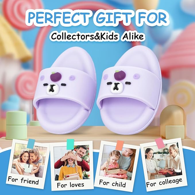 Summer Sandals for Dolls Open Toe Slippers, Cute Accessories for Photography, Display & Collectors Age Limit 15 （Purple）