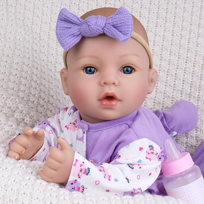 Aori Reborn Baby Dolls- 18'' Realistic Newborn Baby Doll with Feeding Set & Birth Certificate - Lifelike Real Life Baby Dolls for Role Play, Gift for Kids Ages 3+, Pre-Parents, Grand-Parents