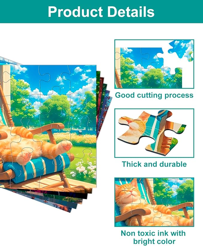 Yigney 6 Pack 24 Large Piece Jigsaw Puzzles for Seniors Alzheimer Product for Elderly Dementia Activities Memory for Patients in Nursing Home with Storage Box