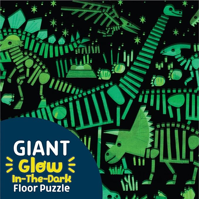 Chuckle & Roar Dinosaur Glow-in-The-Dark Floor Puzzle – 50 Piece Giant Preschool Puzzle | Large Floor Puzzle for Kids Ages 3+