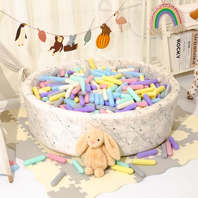 STARBOLO Ball Pit Balls for Toddlers - Pack of 250 Balls 5.12inches Crush Proof Plastic Toy Balls for Toddlers Ball Pits, Ball Pit Play Tent, Baby Pool Water Toys(Mixed 7 Colors)