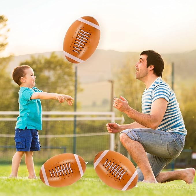 6 Pcs Giant Inflatable Footballs,16 Inch Blow Up Footballs Toys,Summer Pool Beach Balls,Sports Game Accessaries for Super Bowl Football Party Supplies,Indoor and Outdoor Use
