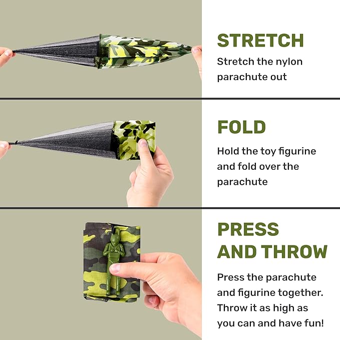 nutty toys Army Parachute Toys for Kids - Tangle Free Outdoor Flying Parachute Men, Best Indoor & Outside Toys for 4 5 6 7 8 9 10 11 12 Year Old, Top Easter Basket Stuffers 2026, Unique Boys Gifts
