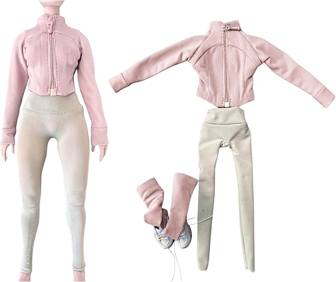 Fashion Doll Workout Set, Yoga setfitness Athletic Jacket with Leggings and Shoes, Compatible with 11.5-12 inch Fashion Doll 1/6 Scale Accessories