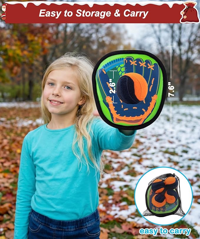 Toss and Catch Ball Game Kids Toys for 3 4 5 6 7 8 Year Old Boys Girl Birthday Gift, Outdoor Games Yard Play Beach Pool Toys for Kids Age 4-8 8-12 Toddler Baseball Glove