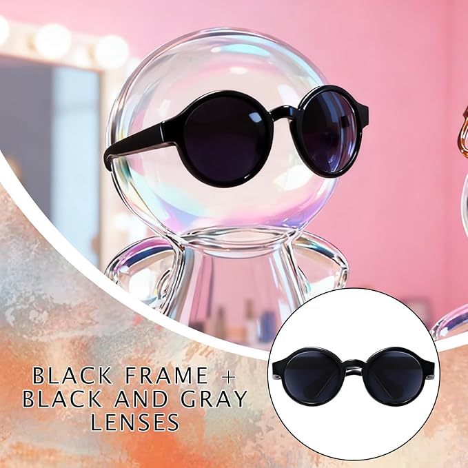 Set of 5 Mini Doll Glasses for 3.94-6.69 Inch (10-17 cm) Dolls, No Doll Include, Clear Lenses and Sunglasses, for Crafts, Dolls, Clothing Accessories