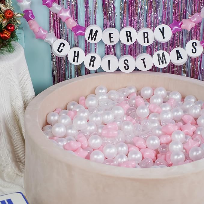 STARBOLO Star Ball Pit Balls for Toddlers -100pcs Phthalate Free BPA Free Non-Toxic Crush Proof Play Balls Play Tent Pool Playhouse Playpen Party Decoration.