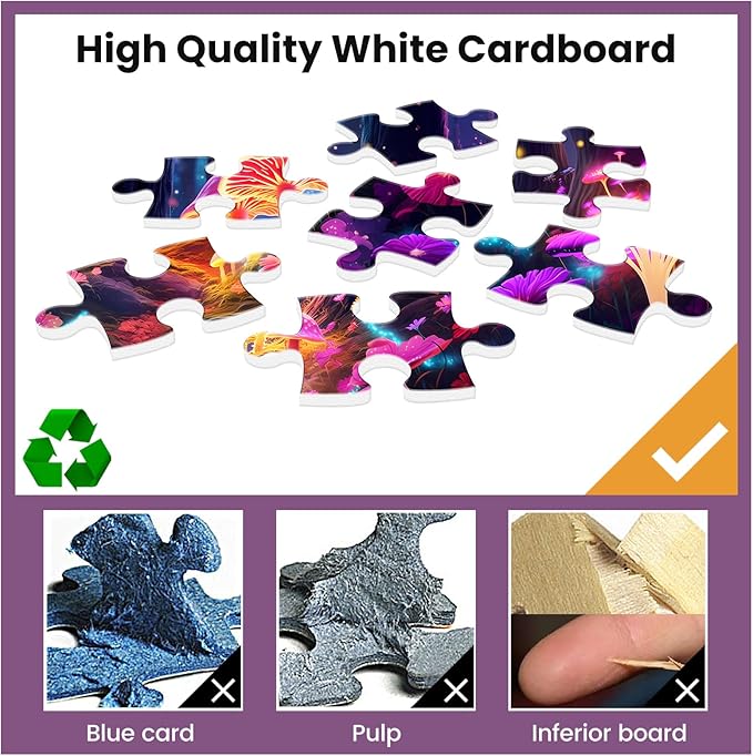 500 Pieces Puzzles for Adult Jigsaw Puzzle Mushrooms Puzzle for Adult Elderly Difficult Puzzle Gift for Family Activity Games Home Decor Wall Art 20.5x15IN