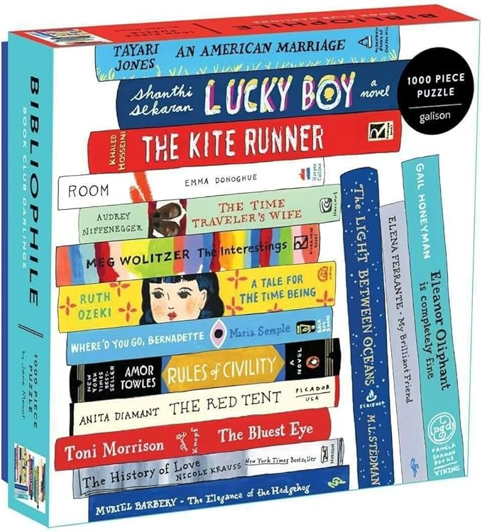 Galison 1000 Piece Bibliophile Book Club Darlings Jigsaw Puzzle for Adults, Adult and Family Puzzle with Illustrated Artwork of Famous Books (0735358451)