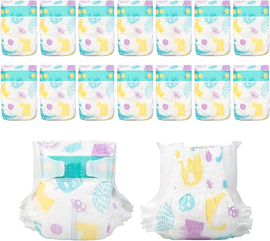 14-Pieces Reborn Baby Doll Accessories Diapers Reusable for 17-24 Inch Baby Doll Velcro Diapers Adjustable Underwear, Newborn Accessories