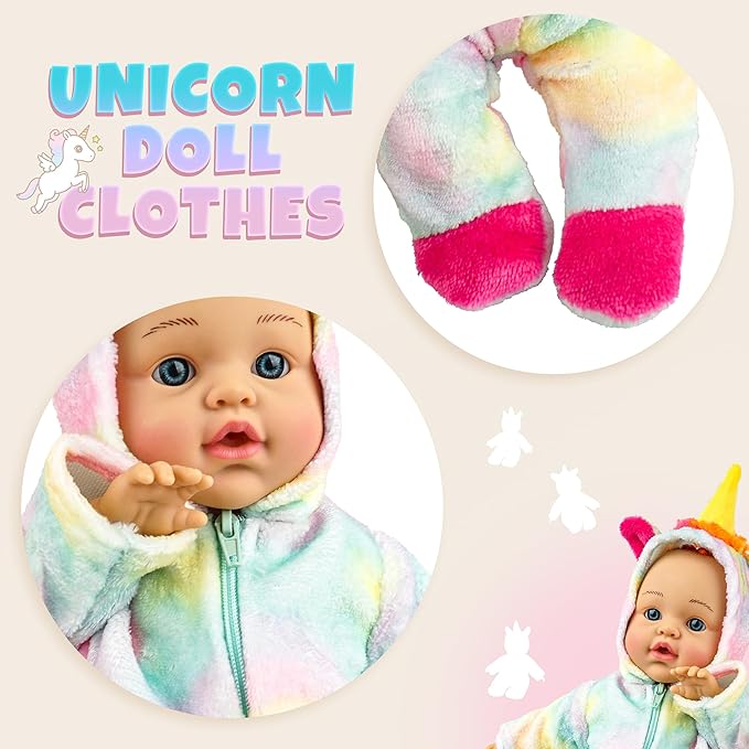 SMILESSKIDDO 6 Set Dolls Clothes Outfits Jumpsuits for 10 to 14 Inch New Born Babydoll, Animal Styling Baby Doll Clothes and Accessories for 10 12 14 Inch