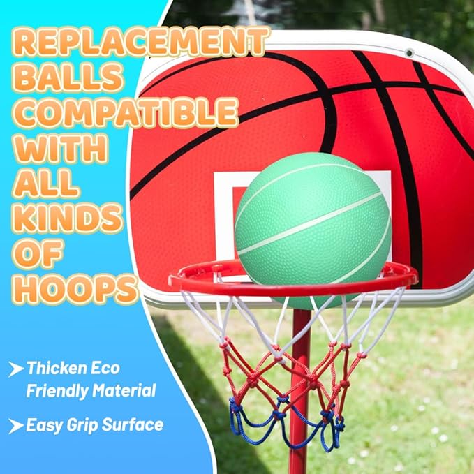 6 INCH PVC Mini Basketball for Indoor Mini Hoops, Soft 6" Rubber Replacement for Over Door Hoops, Ideal for Adults & Kids