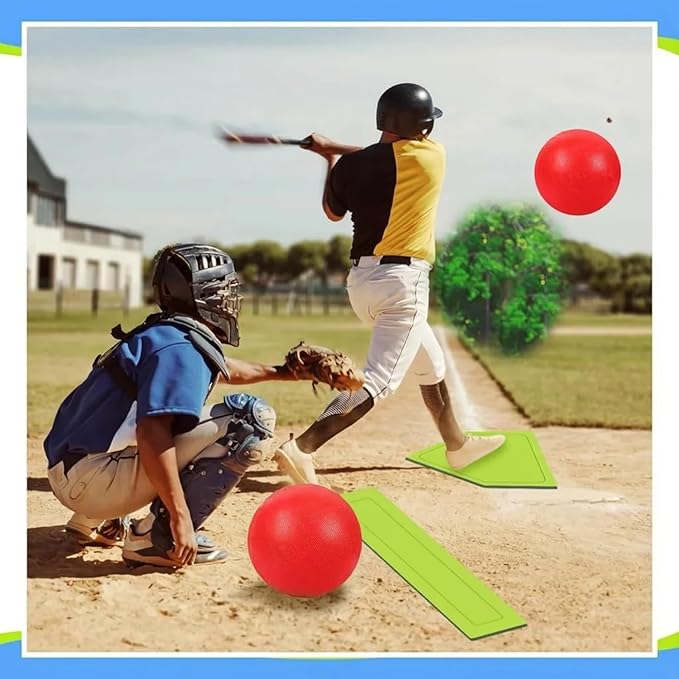 Hiboom 16 Pcs Sports Kickball Set Includes 10 Inches Playground Ball 5 Rubber Throw Down Bases Ball Pump 10 Foul Line Cones for Kids Adults Playground School Backyard Game Camps Picnic