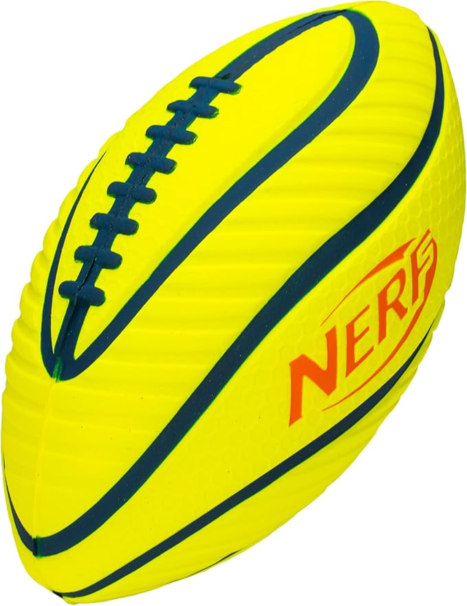 Nerf 10 Player Flag Football Belts + Ball Set - Youth Flags + Junior Foam Football for Kids - Full Kit for 5 v 5 Games - Includes (10) Belts + 1 Foam Ball