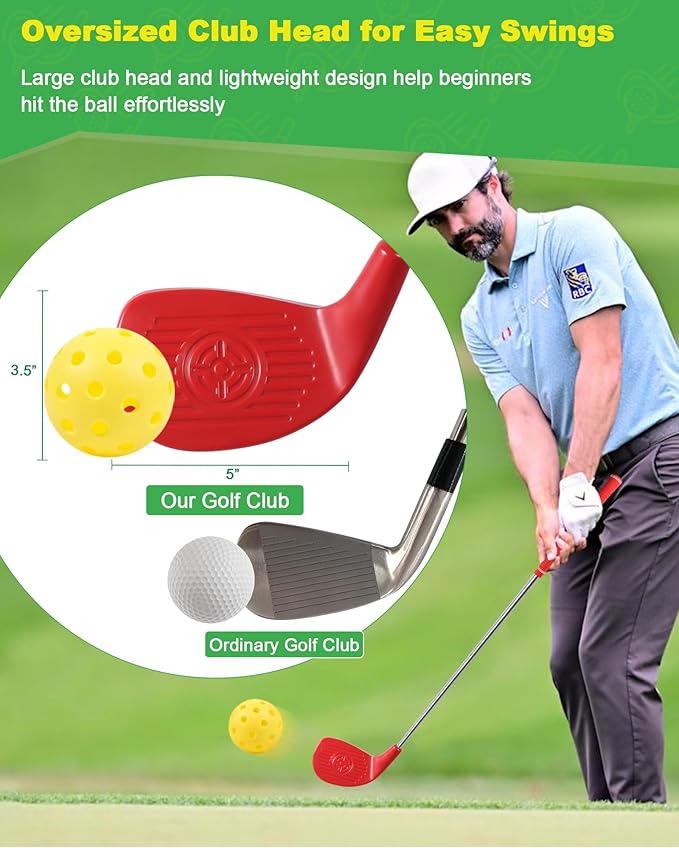 ASONA Backyard Golf Game Clubs Set of 2 for Adults - Perfect for Outdoor Yard Beach Lawn Social Fun 36” Standard Length Size with Plastic Oversized Club Head for Father’s Day Birthday Gift Idea