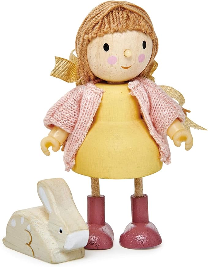 Tender Leaf Toys - The Goodwood Family - Wooden Miniatures Flexible Doll, Multicultural Action Figure for Dollhouse - Encourage Creative and Imaginative Fun Play for Children - Age 3+