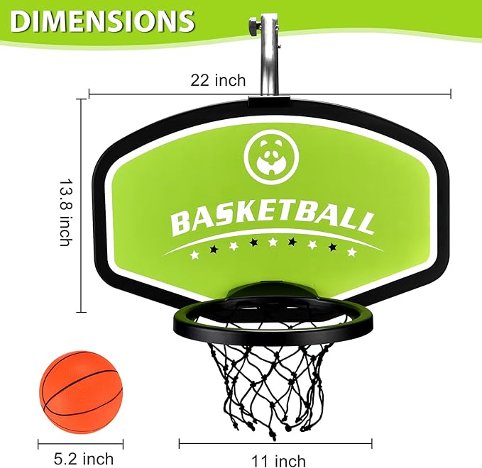 Trampoline Basketball Hoop, with Pump and Mini Balls, Easy to Assemble Sturdy for Dunk Fit, Waterproof, Accessory of Trampoline