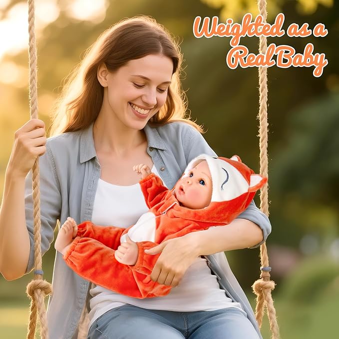 Aori Baby Dolls Lifelike 17 Inches - Realistic Baby Girl Doll Set with Feeding Toy Kit That Look Real, Nice Companion Gift Set for Kids, Grand-Parents, Collection