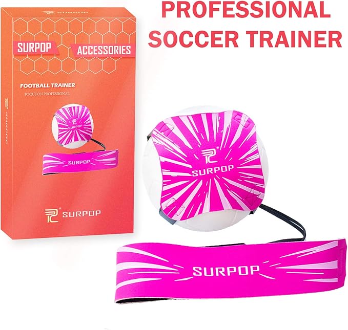 Surpop Soccer/Volleyball/Rugby Trainer, Football Kick Throw Solo Practice Training Aid Control Skills Adjustable Waist Belt for Kids Adults