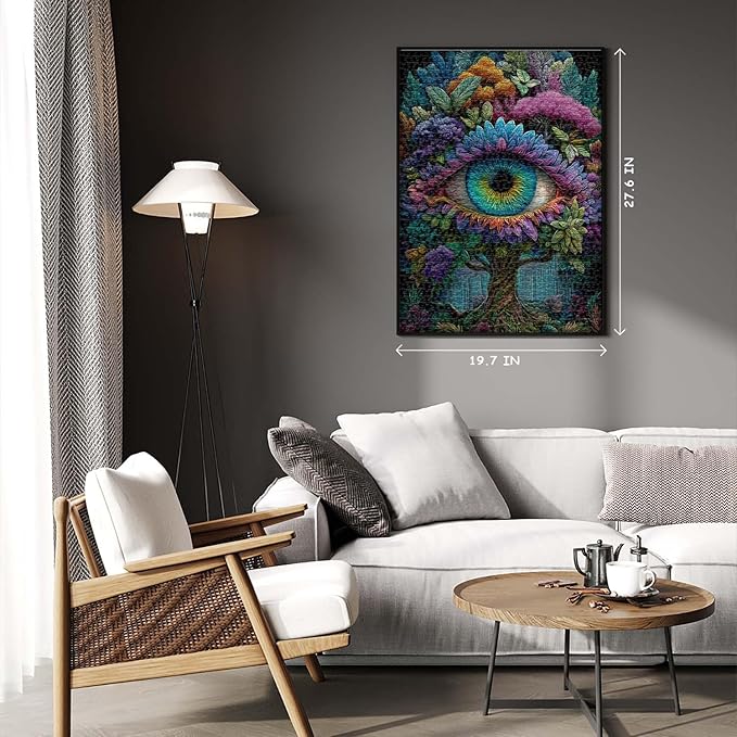 Impossible Puzzle for Adults 1000 Pieces, Fantasy Eye Nature Jigsaw Puzzle Plant Forest, Vintage Puzzles Challenge for Adults