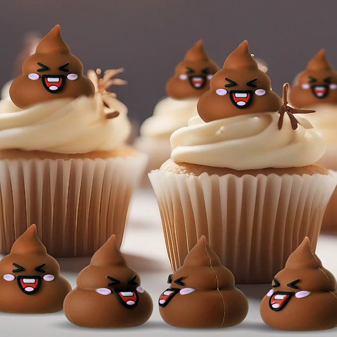 30 Pcs Tiny Poop Figurine Mini Expression Poo Statue Small Fake Poo Figures Poop for Gift Bag and Halloween Egg Fillers Hide and Seek Props Party Supplies Gifts (Brown)