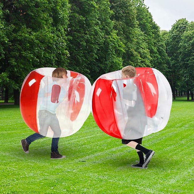 ZHUYNXIR 2 PC Sumo Balls for Kids, Bumper Bounce Ball, Inflatable Sumo Toys, Lawn Game Ball for Kid Outdoor Team Gaming Play for 3-12 Ages (36 inch,red+red)
