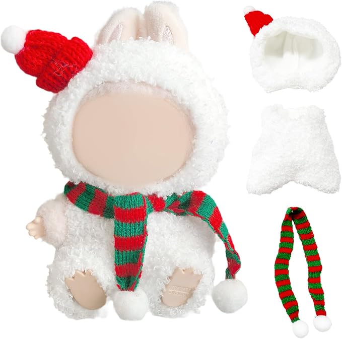 17cm Doll Clothes, Clothes for Dolls Outfit, Accessories for Dolls Clothes, Cute Clothes Set for Doll,No Doll Included (White Snow)