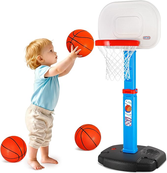 AOKESI Toddler Basketball Hoop Indoor for Age 1-3, Adjustable Kids Basketball Hoops Set, Mini Basketball Goal with Balls Outdoor Sport Poolside Game Birthday Toys Gifts for Baby Boys Girls 2 3 4 5
