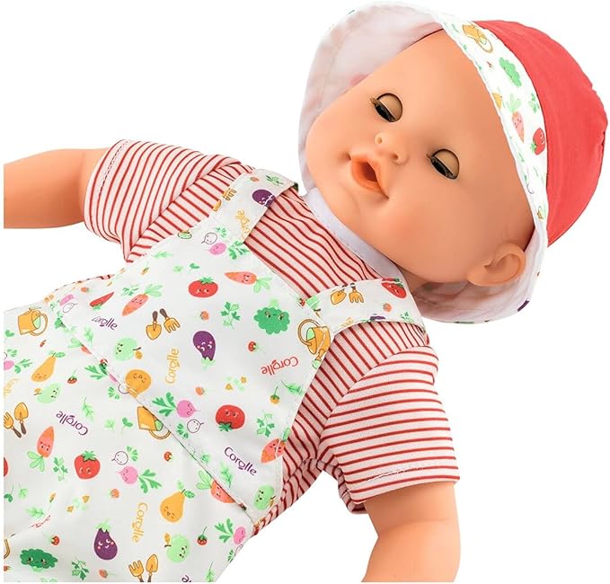 Corolle Bebe Bath Calypso Garden Delights Baby Doll - Includes Play Cup, Soft Body with Sleeping Eyes and Vanilla Fragrance, Removable Clothes, for Children Ages 18 Months and Up
