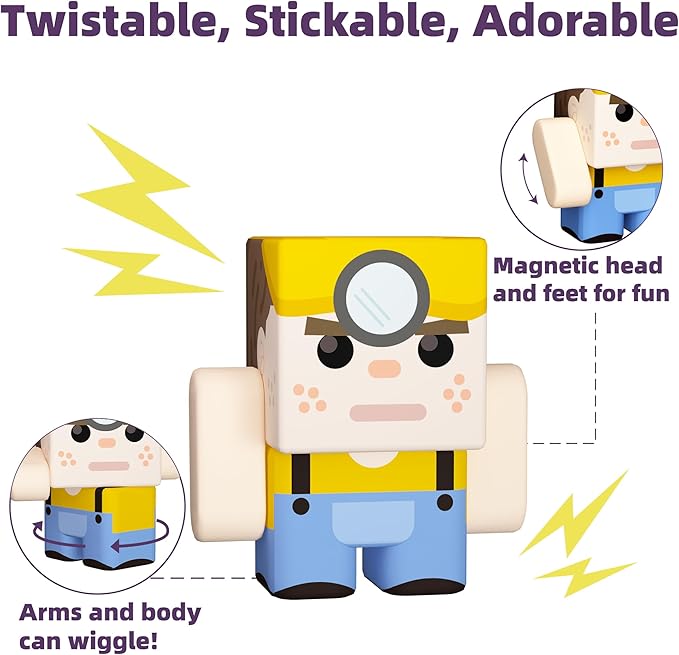 GobiDex 8PCS Magnetic Action Figures- Creatures of Block World Toys Pack, Compatible with Magnet Building Blocks & Tiles, STEM Learning Pretend Play Toys for Ages 3+