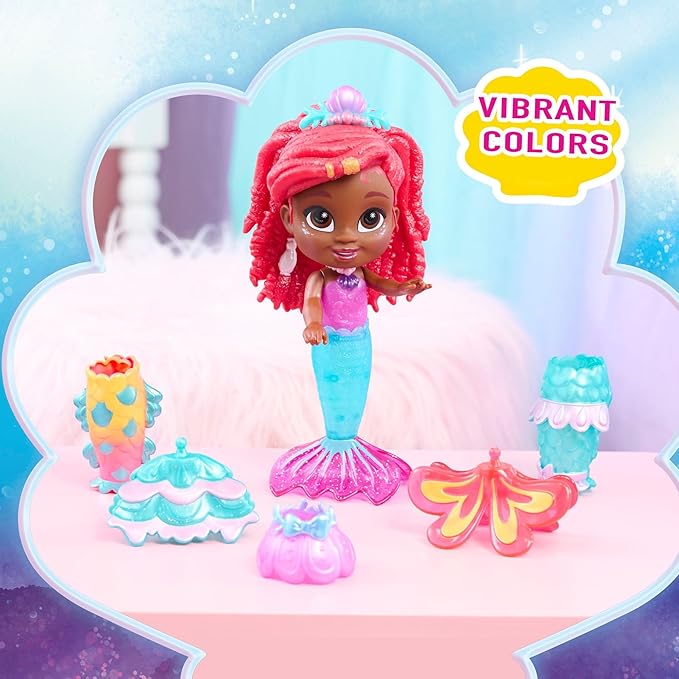 Disney Junior Pop Tails Ariel 7-inch Doll and Accessories, 9-pieces, Kids Toys for Ages 3 Up by Just Play