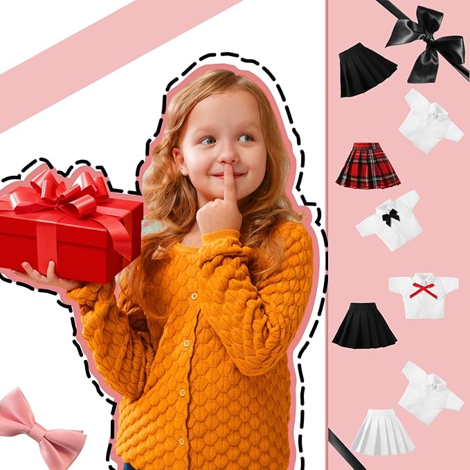 Bencailor 8 Pieces Doll Clothes for 11.8 Inch Doll Accessories Shirt Skirts Dress Outfit Clothing for Birthday Gift(Classic)