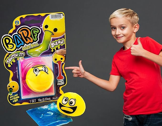 JA-RU Barf Slime Toy Squishy Stress Balls for Kids (1 Fidget Ball Assorted) Throw Up Vomit Slime Balls. Anti Stress Squeeze Toy. Funny Pranks Party Favors Easter Egg Fillers. 5299-1