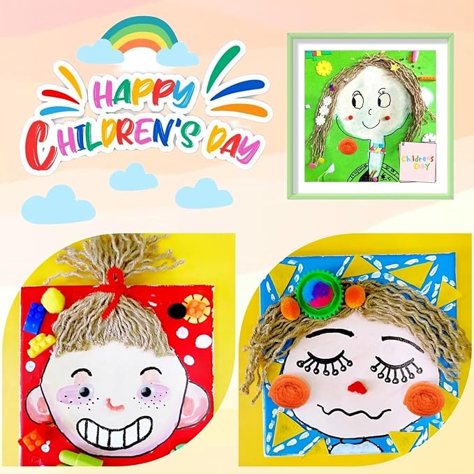 CYLHCM 381PCS DIY Paint Making Kit, Art Craft Set, Creative DIY Make Your Own Pompoms Wiggle Googly Eyes Twisting Stick Story Characters Party Supplies Gift for Girls Boys Father Mother All Holidays