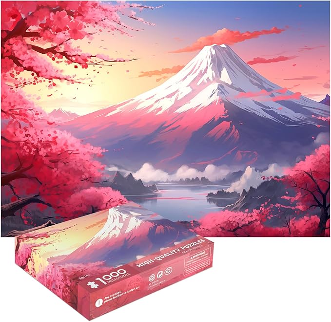 1000 Piece Puzzle for Adults, Mount Fuji Jigsaw Puzzles 1000 Pieces with Letters on Back, Impossible Difficult Hard Puzzles for Adults Seniors Teens Challenging Gift, Finished Size 27.6 x 19.7 inches