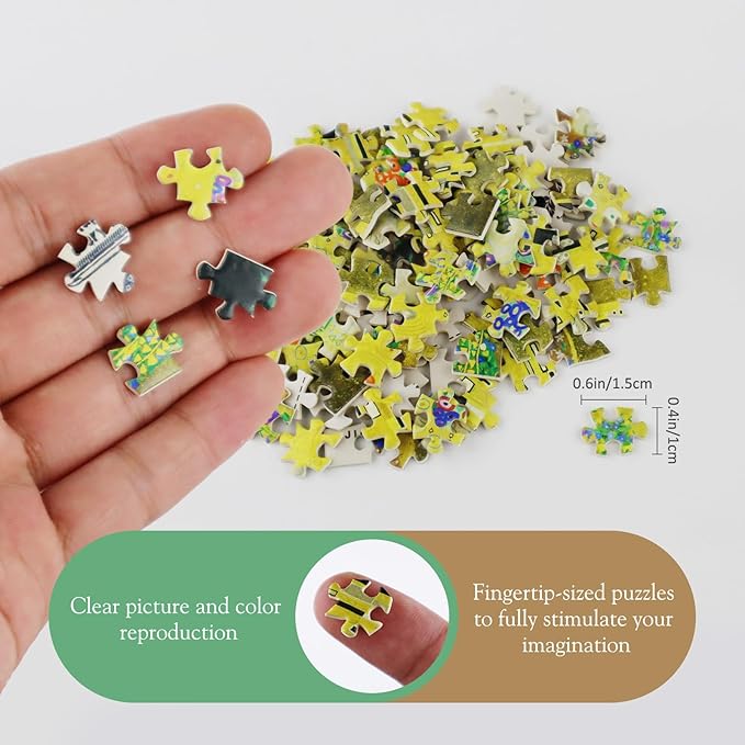 MISITU Small Jigsaw Puzzles for Adults Challenging Puzzles Small Puzzles Mini Jigsaw Puzzles Micro Puzzels 150 Pieces Tiny Puzzle Classical Art Puzzle Travel Puzzle 6 x 4 inch, 4 Packs