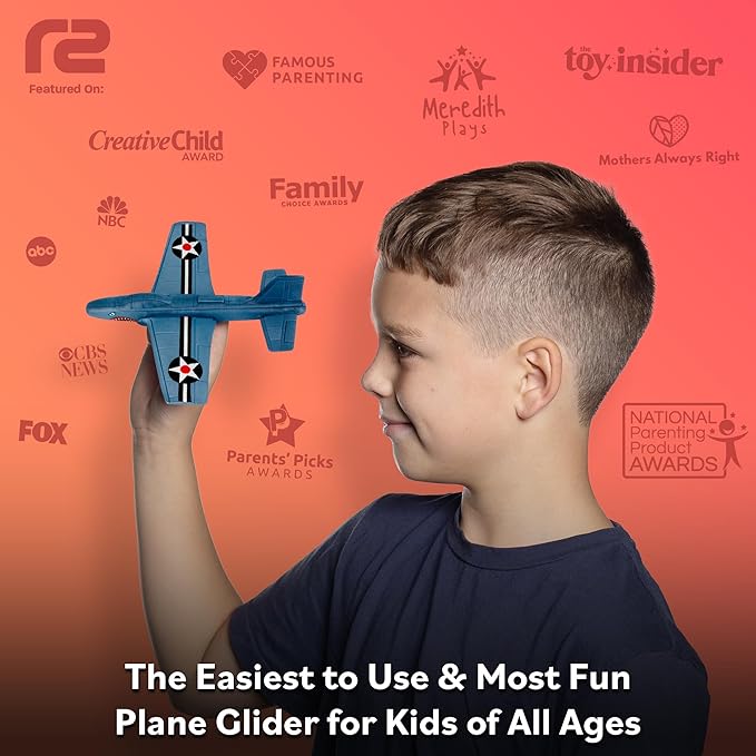 Foam Airplanes for Kids: Airplane Toy Glider Plane Styrofoam Airplanes - Best Easter Stuffers for Boys for All Ages 4 5 6 7 8 + Year Old - Outside Toys Air Planes Outdoor Army Toys for Kids Presents