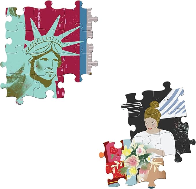 eeBoo 1000 Piece Puzzle - New York Life Jigsaw Puzzle for Adults, Square 23" x 23" Made with Recycled Board & Vegetable-Based Ink