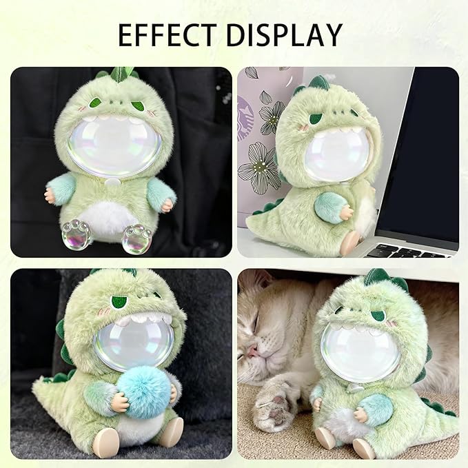Plush Doll Clothes for 6.7 Inch (17cm) Dolls,Cute Green Dinosaur Costume,This 2-piece Set has a 3D Feel- Perfect for Collectors Dress-Up,Christmas,and Birthday Gifts