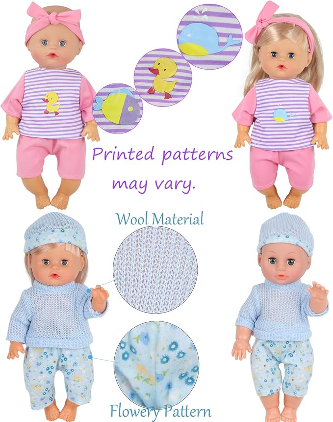 9 Sets for 9-10-11 Inch Alive Baby Doll Clothes Reborn Newborn Dress Outfits Clothing Costumes with Kitchen Accessory