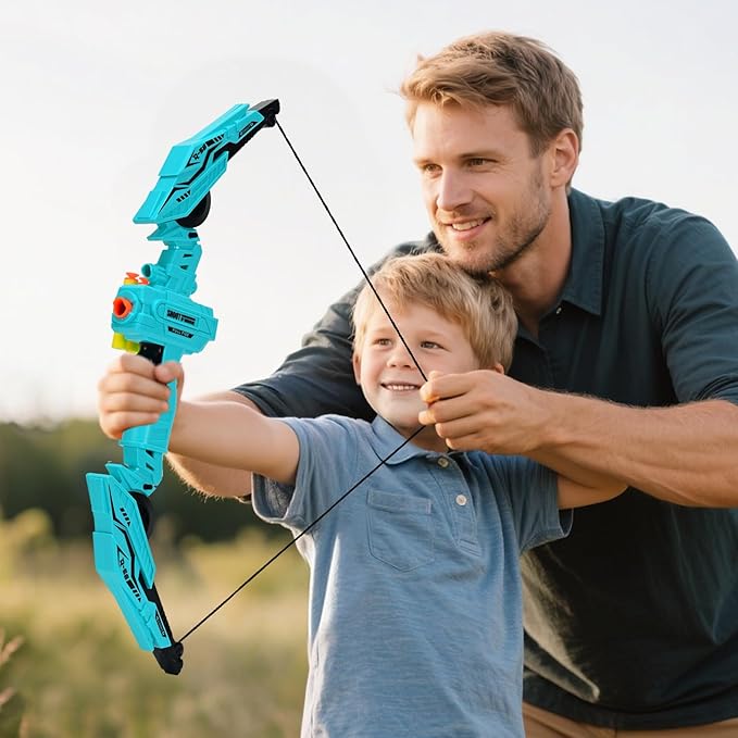 Bow and Arrow Set for Kids, Archery Toy Set Compliant for Nerf Dart, with 30 Soft Dart and 35 Suction Cup Arrows, Kids Outdoor Sports Toy Archery Gmaes for Boys Girls Ages 3-5 6-8