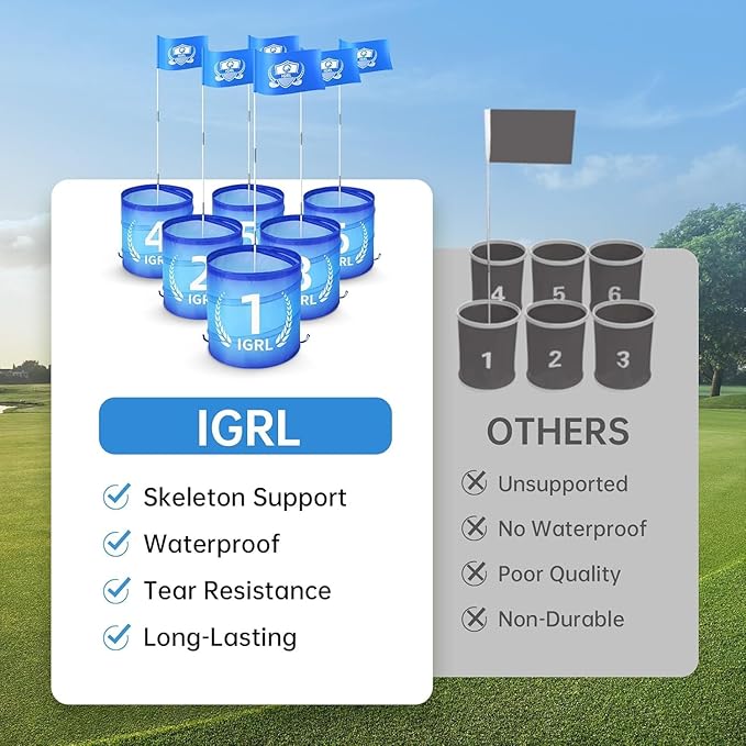 Golf Yard Game - 6 Holes Backyard Golf Games for Adults, Golf Chipping Game Set with Balls, Carry Bag, Flag & Obstacles, Outdoor Indoor Golf Gifts for Men Lawn, Beach, Camping, Park, Hotel
