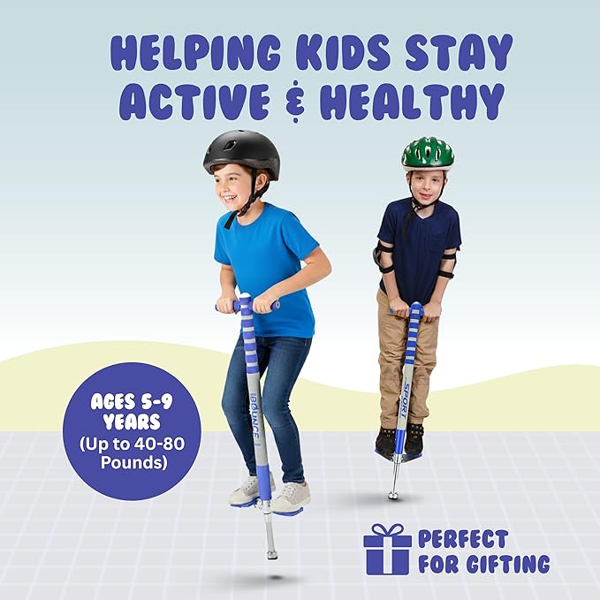 New Bounce Pogo Stick for Kids - Pogo Sticks, 40 to 80 Lbs - Sport Edition, Quality, Easy Grip, PogoStick for Hours of Wholesome Fun